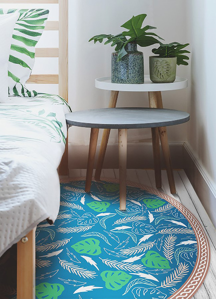 Runde pvc teppich Hawaiische Blätter