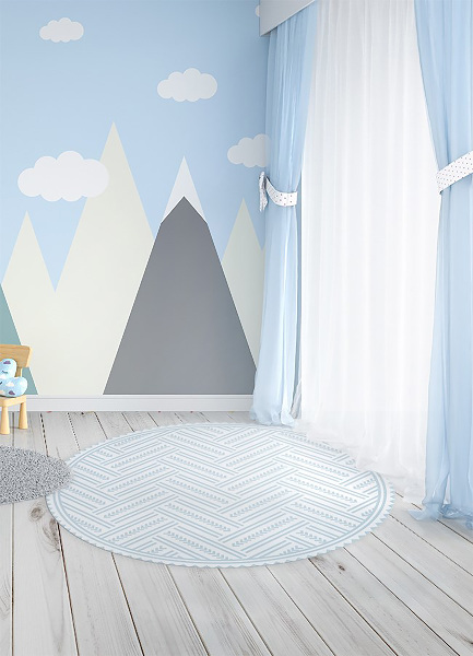 Runder vinyl teppich Herringbone Zickzack