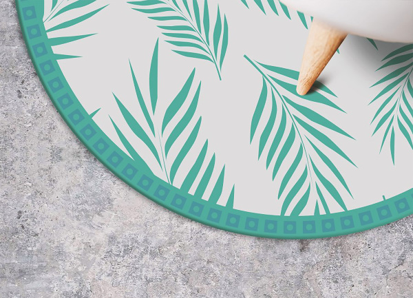 Runder vinyl teppich läufer Hawaiische Blätter