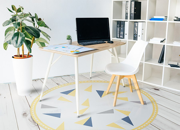 Runder teppich auf pvc Geometrische Dreiecke