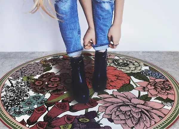 Runde vinyl teppich läufer Vielfältige Blumen