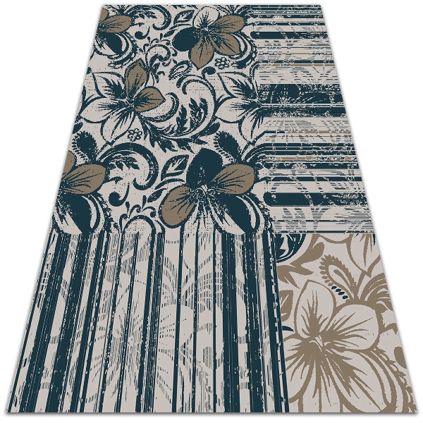 Teppich terrasse Blumen und Linien