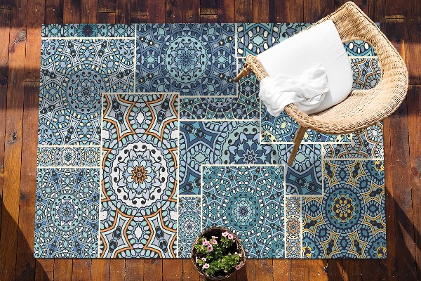 Teppich außenbereich Mandala Patchwork