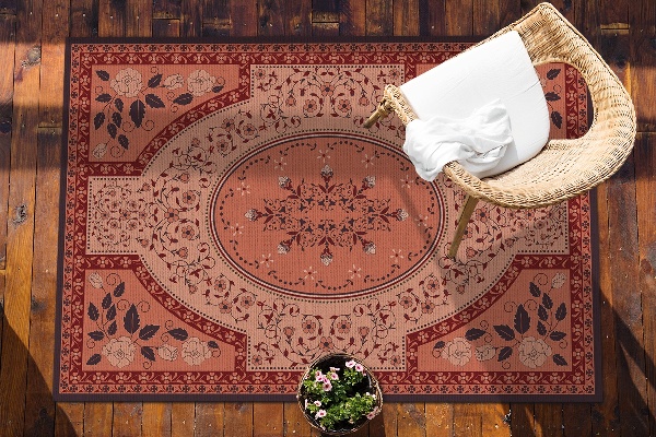 Outdoor teppich Blumenkranzmuster