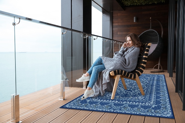 Gartenteppich Blauer alter Stil