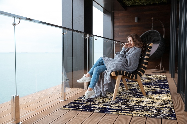 Outdoor teppich Textur eines beschädigten Stoffes