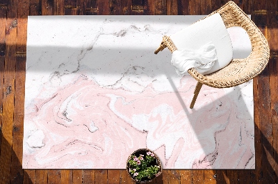 Outdoor teppich Weißer und rosafarbener Marmor