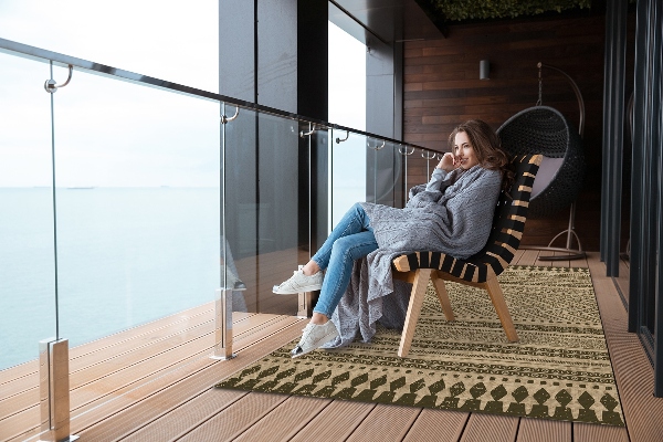 Outdoor teppich Zickzacks und Linien