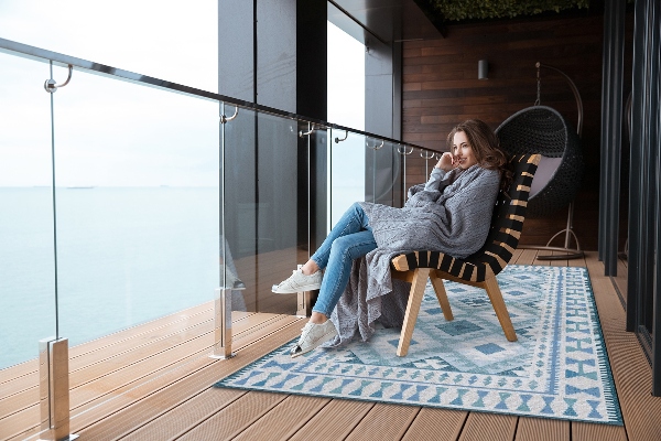 Teppich terrasse Blaue Diamanten