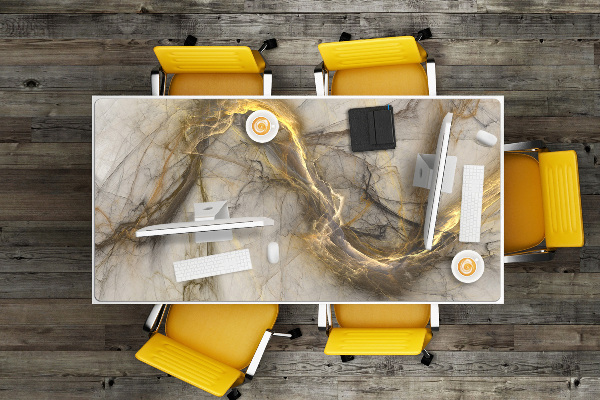 Schreibtisch Unterlegmatte Marmor golden