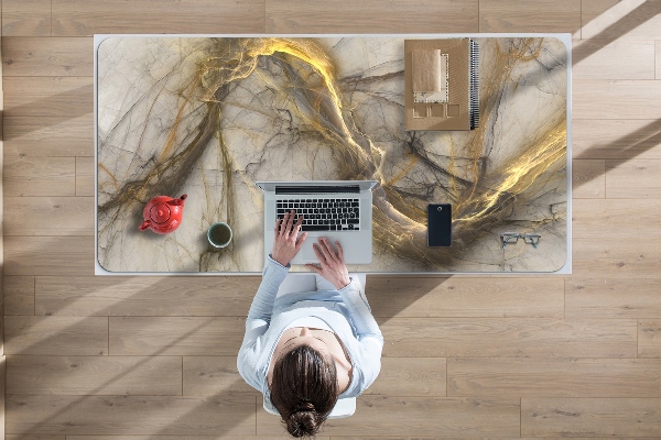 Schreibtisch Unterlegmatte Marmor golden
