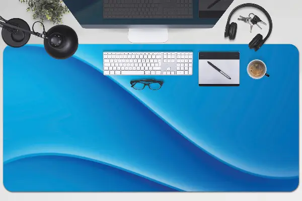 Schreibtisch Unterlegmatte Abstraktionsblau.