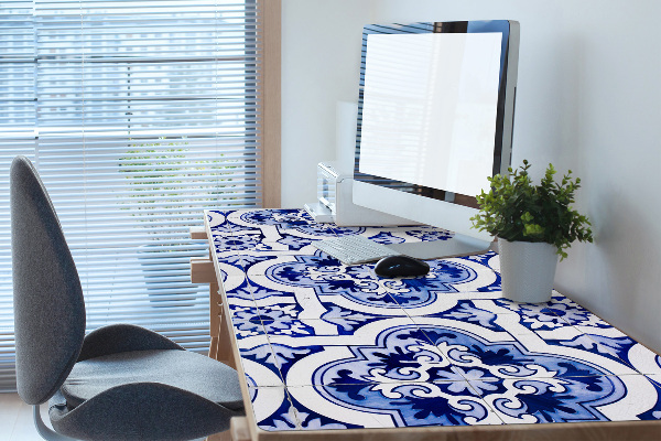 PVC Schreibtischmatte Blaue Fliesen