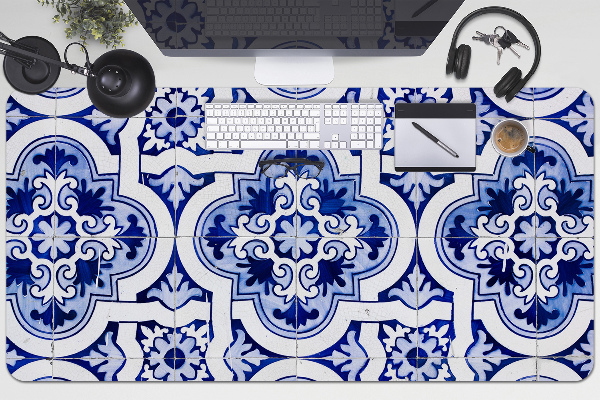 PVC Schreibtischmatte Blaue Fliesen