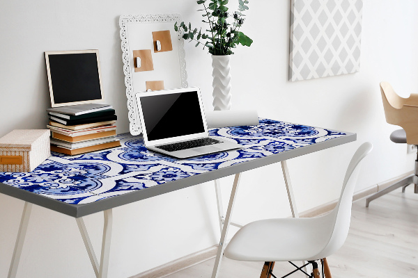 PVC Schreibtischmatte Blaue Fliesen