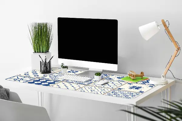PVC Schreibtischmatte Blaue Fliesen