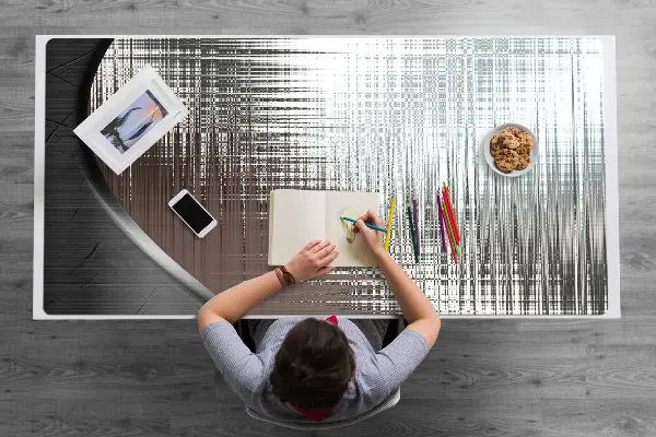 Büro-Schreibtischmatte Abstraktion. Silber