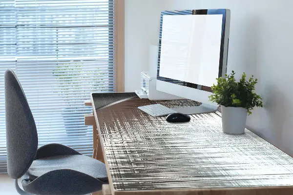 Büro-Schreibtischmatte Abstraktion. Silber