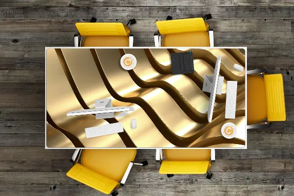 Büro-Schreibtischmatte Goldene Elemente