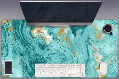 Büro-Schreibtischmatte Türkisfarbener Marmor.