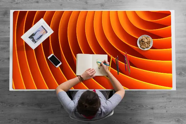 PVC Schreibtischmatte Orangefarbene Wellen