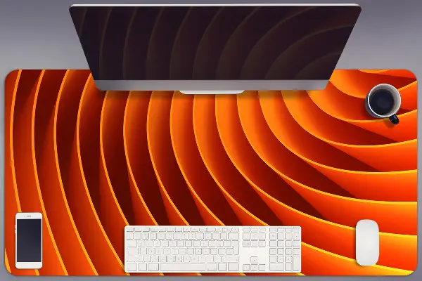 PVC Schreibtischmatte Orangefarbene Wellen