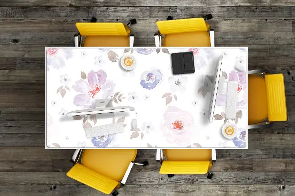 Büro-Schreibtischmatte Pastellblumen
