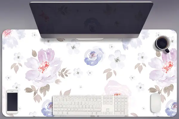 Büro-Schreibtischmatte Pastellblumen