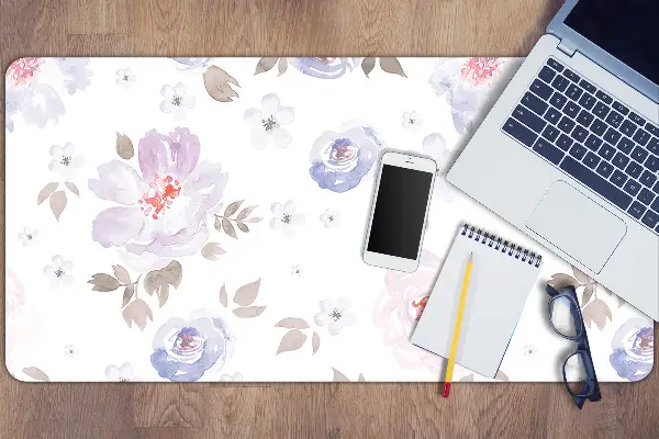 Büro-Schreibtischmatte Pastellblumen
