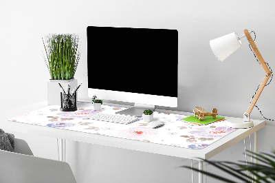 Büro-Schreibtischmatte Pastellblumen