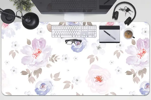 Büro-Schreibtischmatte Pastellblumen