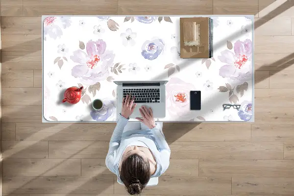 Büro-Schreibtischmatte Pastellblumen