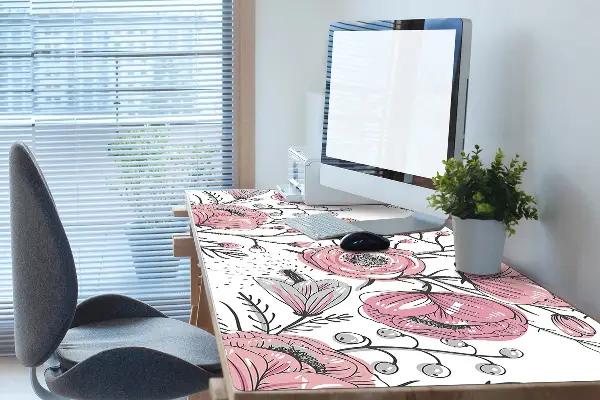 Büro-Schreibtischmatte Pastellrosenkunst