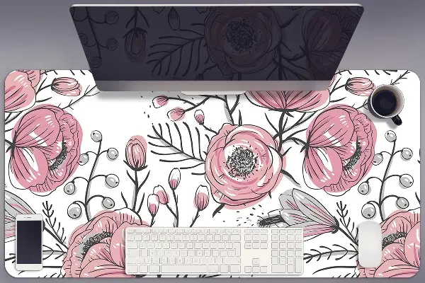 Büro-Schreibtischmatte Pastellrosenkunst