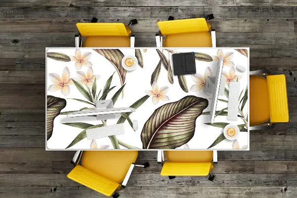 Schreibtisch Unterlegmatte Blätter und Blumen