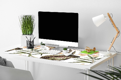 Schreibtisch Unterlegmatte Blätter und Blumen