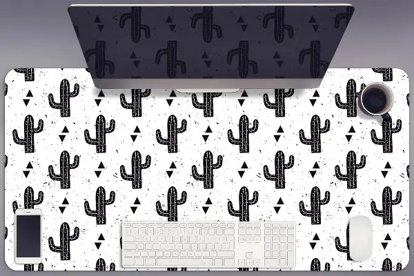 PVC Schreibtischmatte Schwarze Kaktee.
