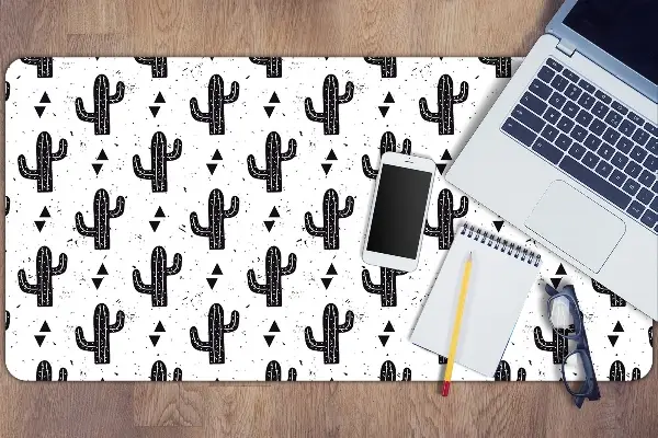 PVC Schreibtischmatte Schwarze Kaktee.