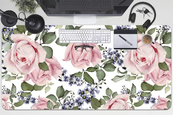 PVC Schreibtischmatte Aquarellrosen
