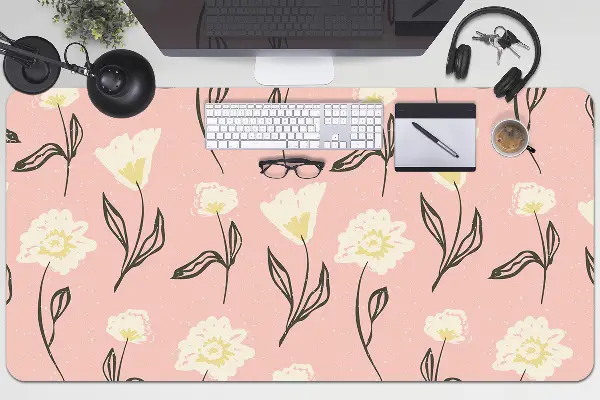 PVC Schreibtischmatte Zarte Blumen