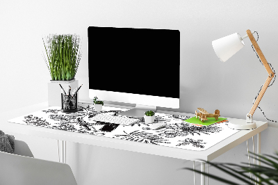 Schreibtisch Unterlegmatte Schwarze und weiße Tropen