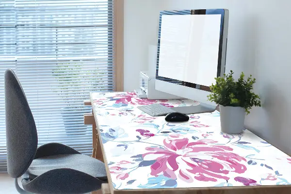 Schreibtisch Unterlegmatte Lilane Blumen