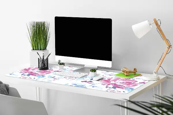 Schreibtisch Unterlegmatte Lilane Blumen