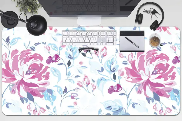 Schreibtisch Unterlegmatte Lilane Blumen