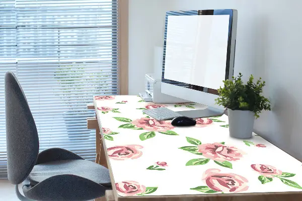 Büro-Schreibtischmatte Pastellblumen