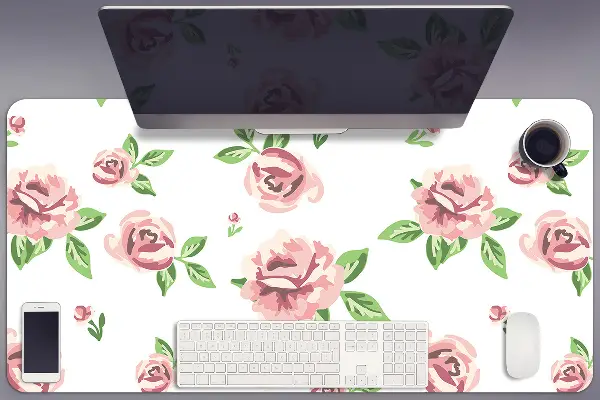 Büro-Schreibtischmatte Pastellblumen