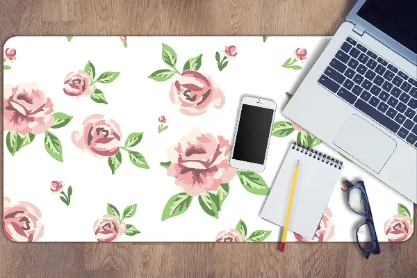 Büro-Schreibtischmatte Pastellblumen