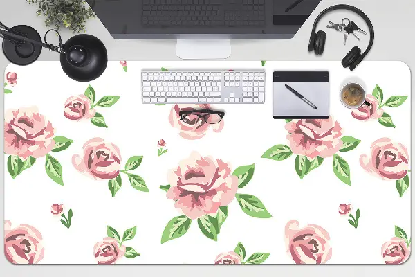 Büro-Schreibtischmatte Pastellblumen