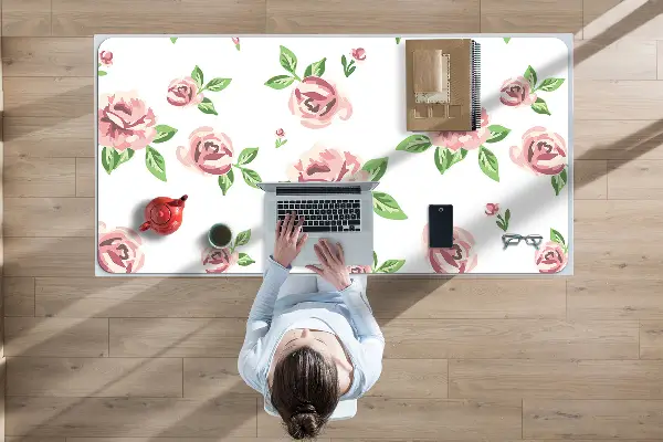 Büro-Schreibtischmatte Pastellblumen