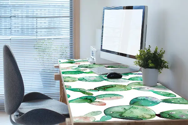 Büro-Schreibtischmatte Aquarellkakteen